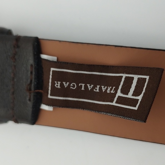 Trafalgar Black Leather Belt with Silver Buckle US 34/38 - Picture 10 of 16